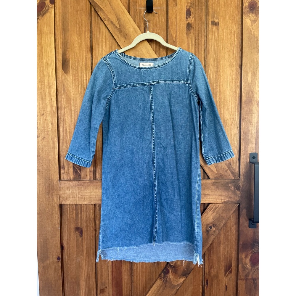 Madewell Denim Hi-Low Shift Dress